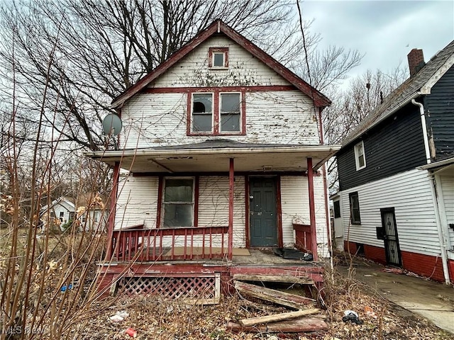 view of front of home with covered porch