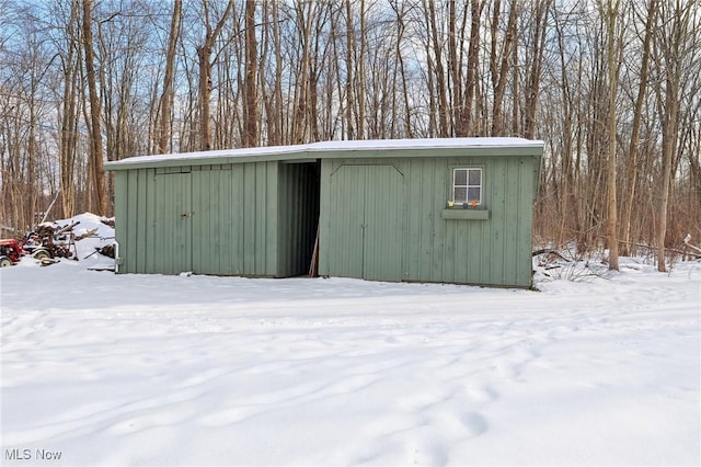 view of snow covered structure