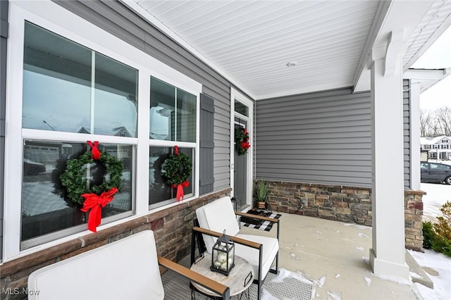 view of patio with covered porch