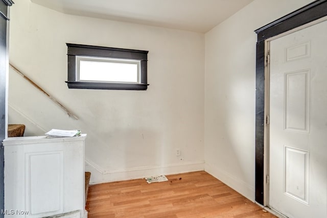 empty room with light wood-type flooring