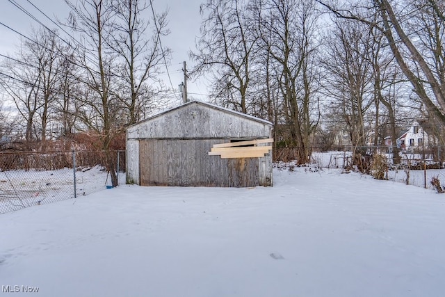 view of snow covered structure