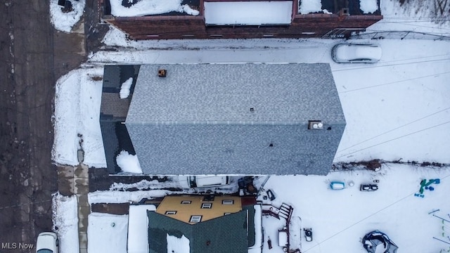 view of snowy aerial view