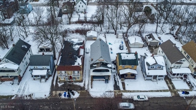 view of snowy aerial view