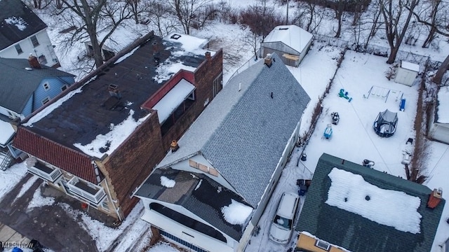 view of snowy aerial view