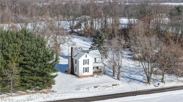 view of snowy aerial view