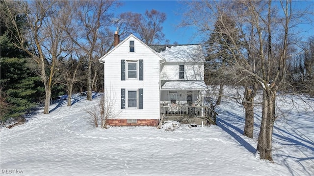 view of front facade featuring covered porch