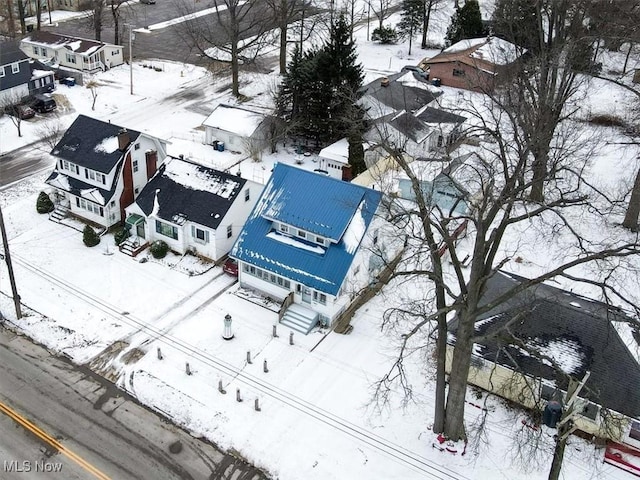 view of snowy aerial view