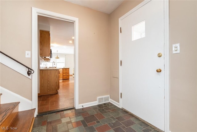 entrance foyer with sink