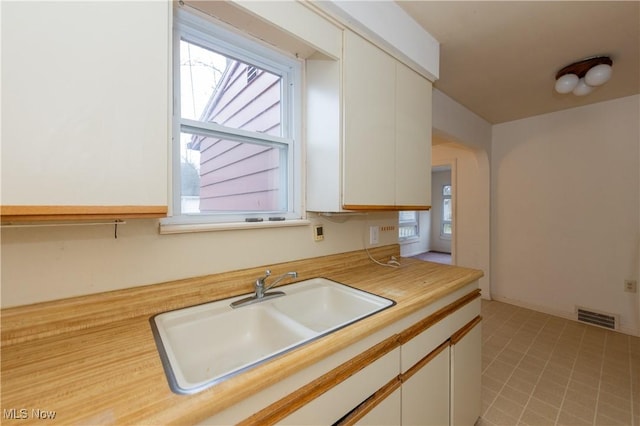 kitchen with white cabinetry, a healthy amount of sunlight, and sink