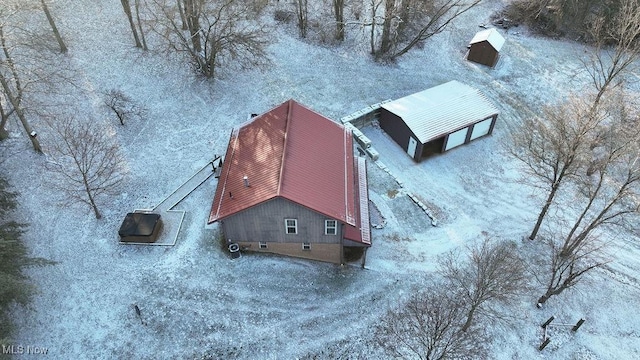 view of snowy aerial view