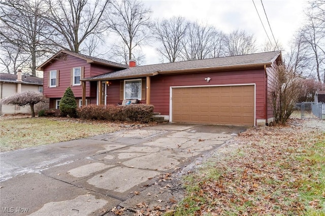 tri-level home featuring a garage