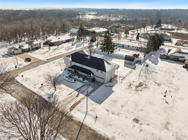 view of snowy aerial view