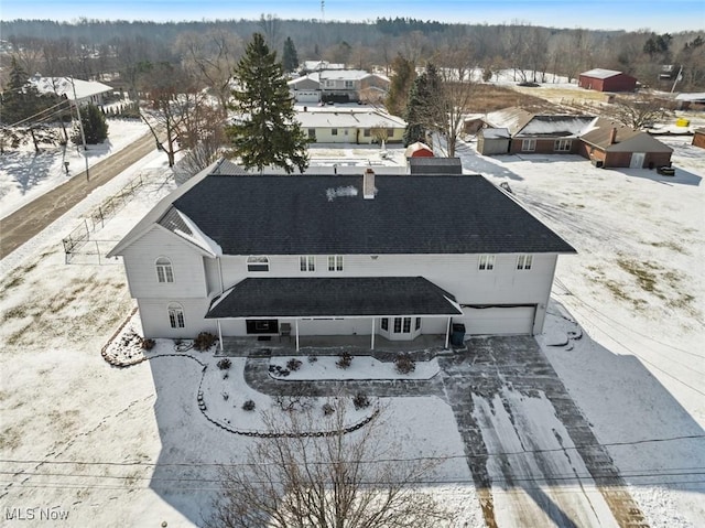 view of snowy aerial view