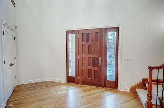 foyer featuring light hardwood / wood-style floors