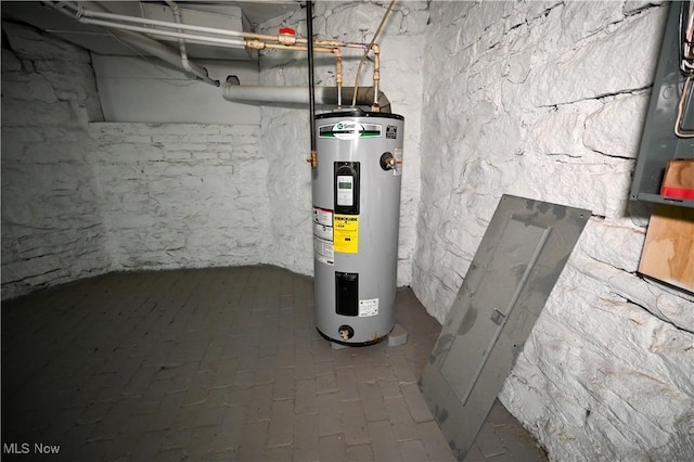 utility room featuring electric water heater