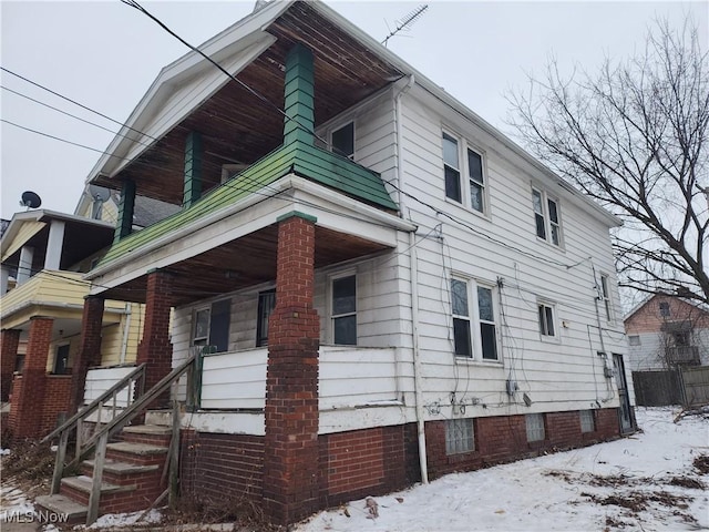 view of snowy exterior