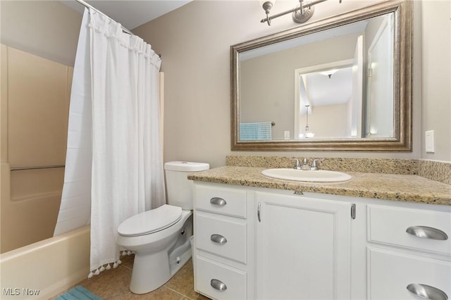 1260 Boardman-Canfield Rd # 29, Boardman, OH 44512 - full bathroom featuring tile patterned floors, vanity, toilet, and shower / tub combo
