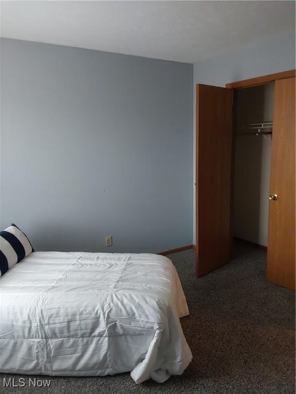 carpeted bedroom featuring a closet