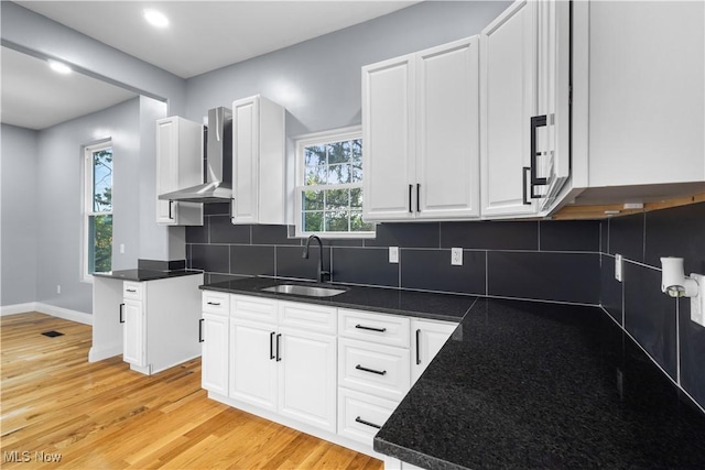 kitchen featuring sink and white cabinets