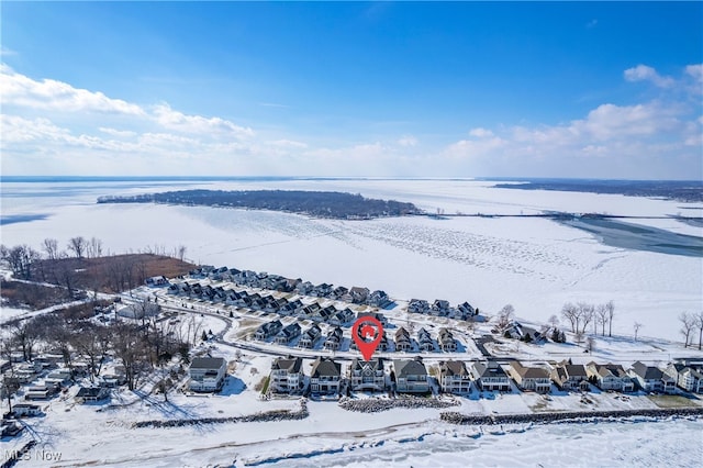 view of snowy aerial view