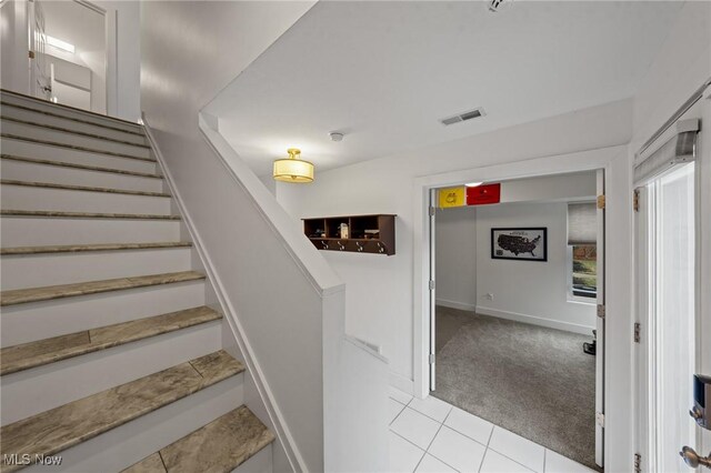 2280 City View Dr, Cleveland, OH 44113 - stairs with carpet floors
