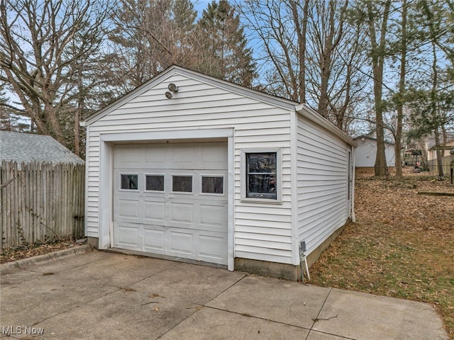 view of garage