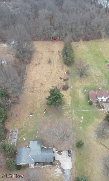 aerial view with a rural view