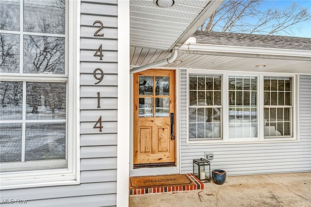 view of doorway to property