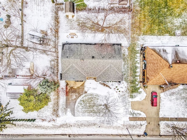 view of snowy aerial view