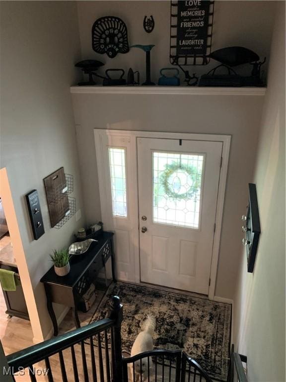 1145 Cookhill Cir, Akron, OH 44312 - entryway featuring wood finished floors