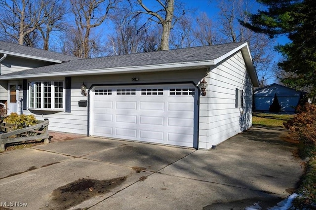 view of garage