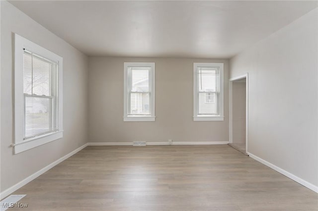 empty room featuring light wood-type flooring