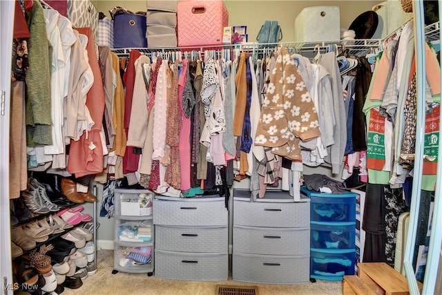 spacious closet featuring carpet