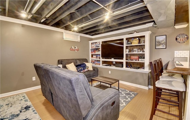 living room featuring light hardwood / wood-style flooring