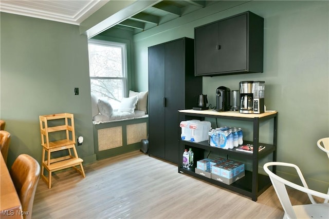 miscellaneous room with light wood-type flooring