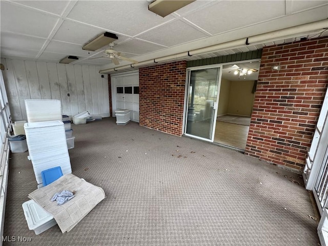 view of patio with a ceiling fan