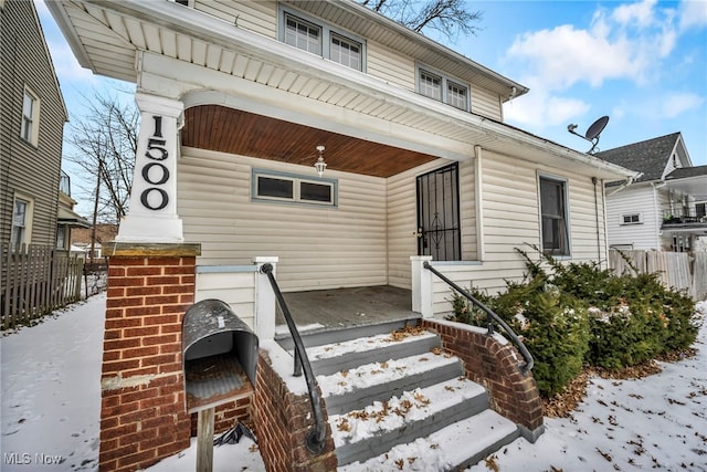 view of front of property with covered porch