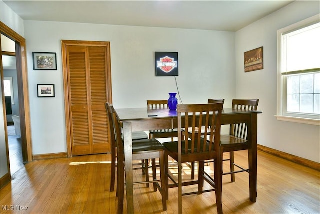 dining room featuring light hardwood / wood-style flooring