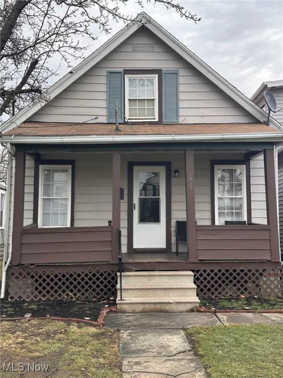 bungalow-style home with a porch