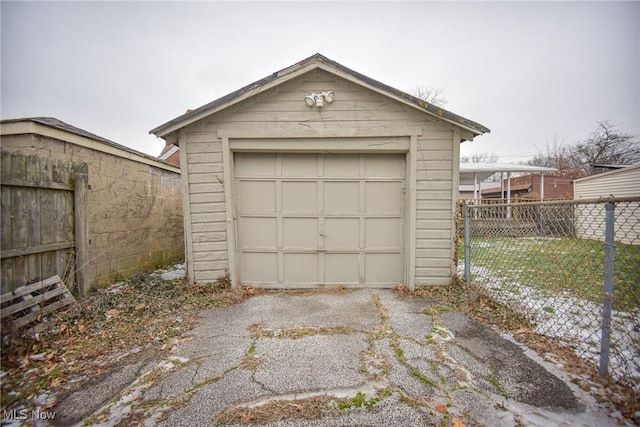 view of garage