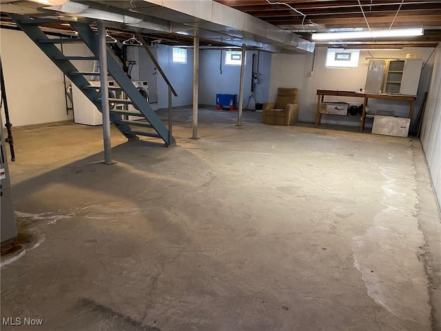 basement featuring washer / dryer