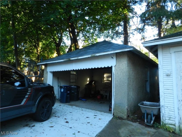 view of garage