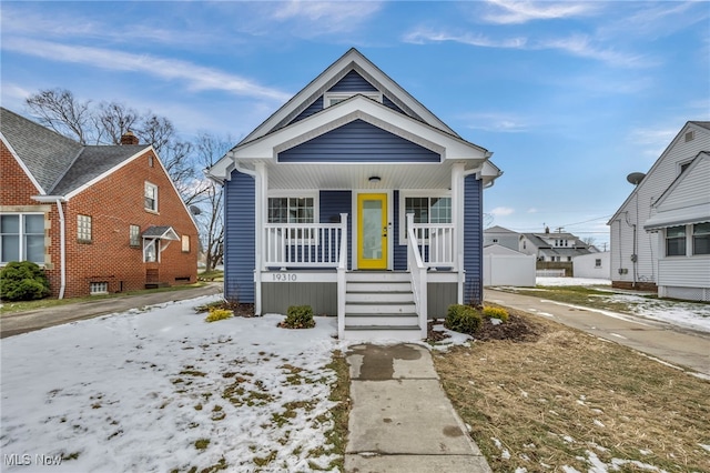 bungalow featuring a porch