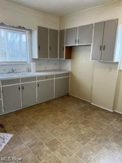 kitchen featuring gray cabinetry and sink