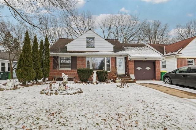 view of front of house with a garage