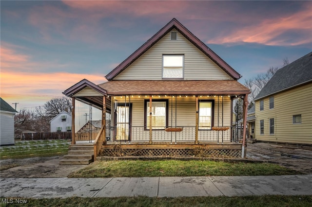 bungalow-style house with covered porch