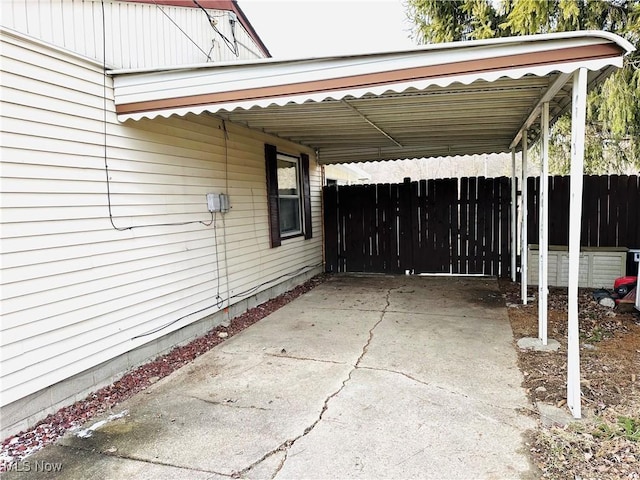 view of patio with a carport