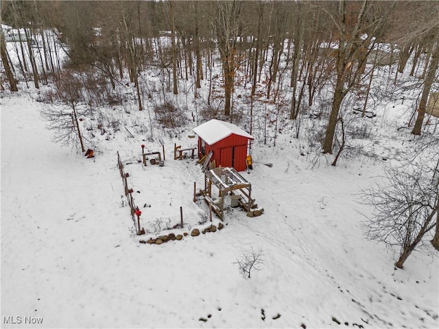 view of snowy aerial view