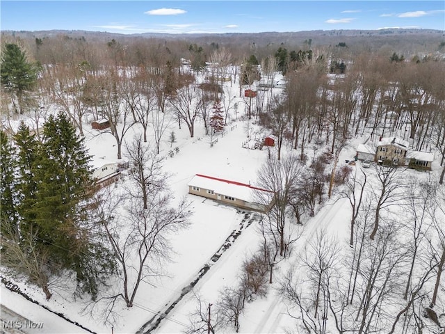 view of snowy aerial view