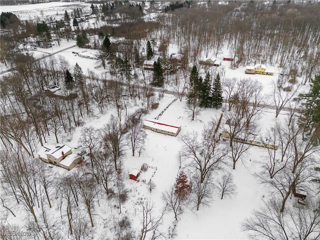 view of snowy aerial view